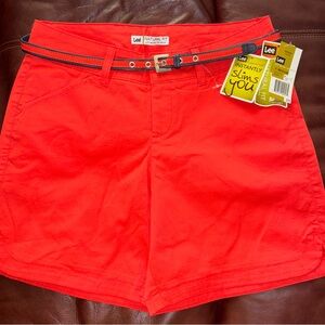 Lee Women's Vibrant coral/orange w/Belt,2011 Sz med NWT